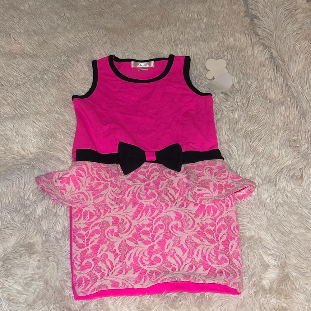 NWT Toddler Peplum Dress Hot Pink